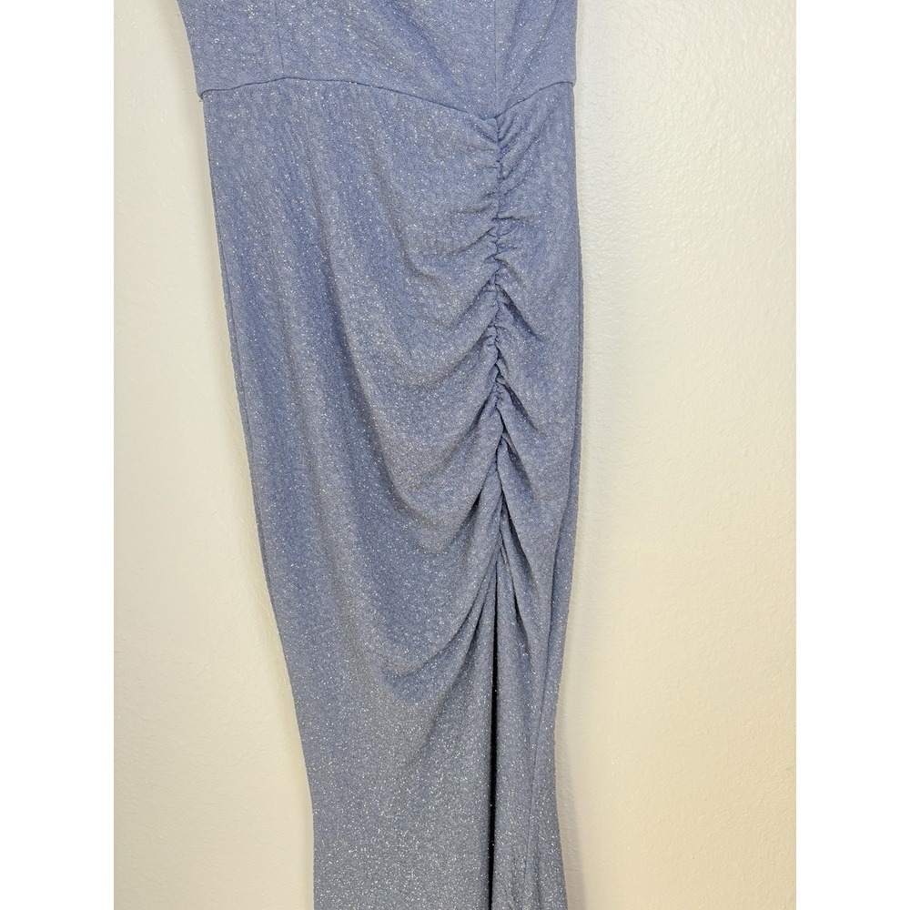NWT Windsor Off Shoulder Glitter Maxi Column Dress Purple Old Hollywood Glam XS - Picture 6 of 12